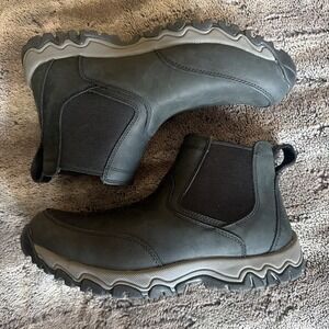 Duluth Trading Co Wild Boar Ankle Boots Mens Size 11.5 W Black Leather Pull On